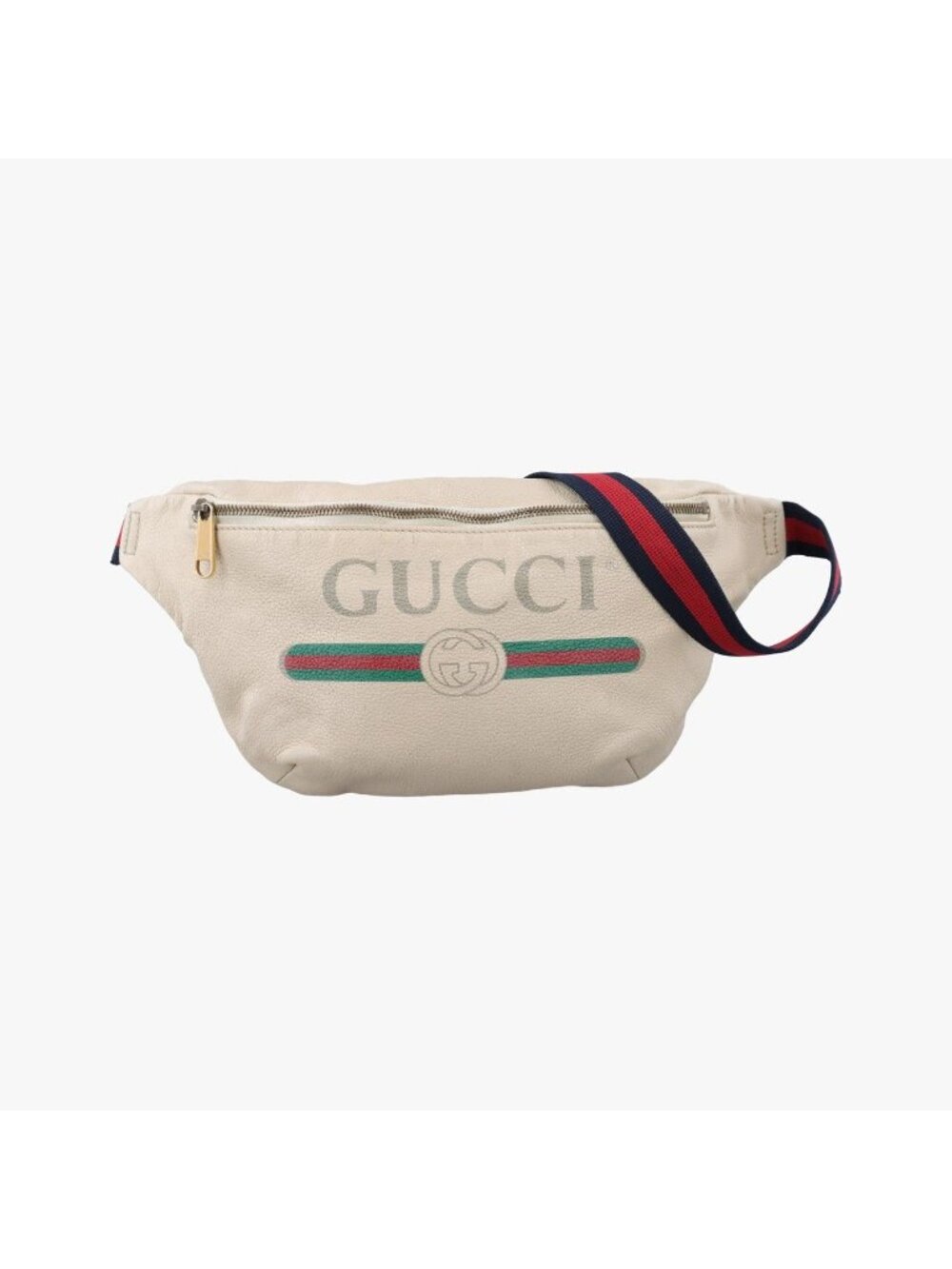 Gucci Print White Leather Handbag